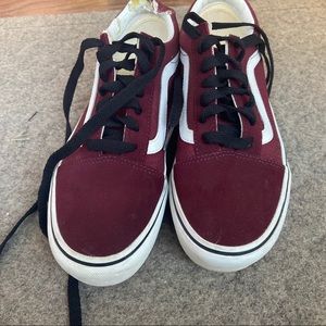 Platform old skool skate vans maroon